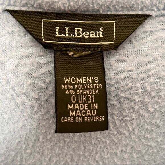 L.L. Bean Powder Blue Fleece Button Down Collared Jacket with Pockets Size 2X - Picture 3 of 8